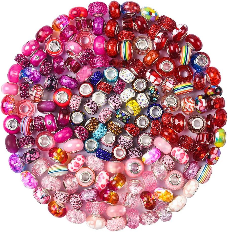 Wholesale 200pcs Resin Color Beads Big Hole Mixed Color Beads